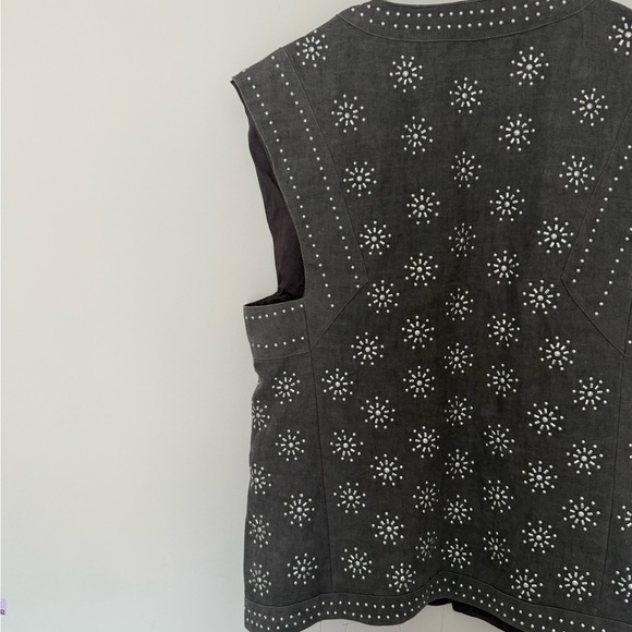 Zara Grey Embellished Open Vest - Picture 8 of 9